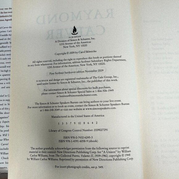 Raymond Carver A Writer's Life Carol Sklenicka Hardcover 2009 Signed First Ed - Picture 7 of 15